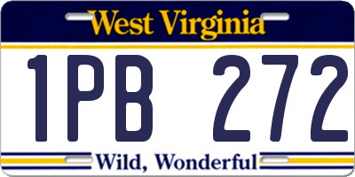 WV license plate 1PB272
