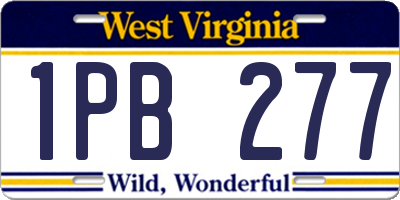 WV license plate 1PB277