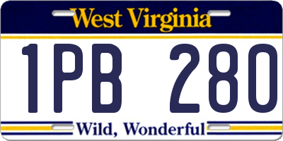 WV license plate 1PB280