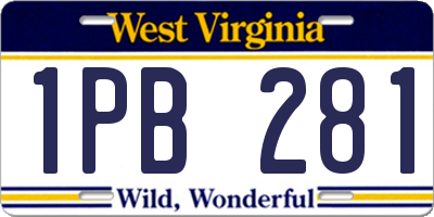 WV license plate 1PB281