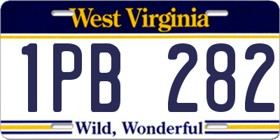 WV license plate 1PB282