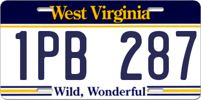 WV license plate 1PB287