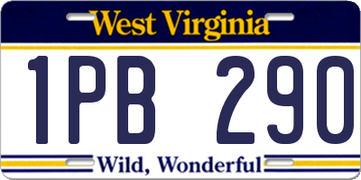 WV license plate 1PB290