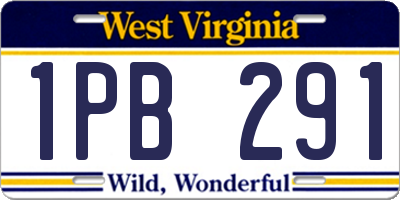 WV license plate 1PB291