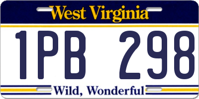 WV license plate 1PB298