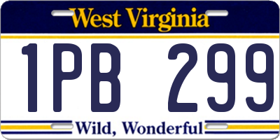 WV license plate 1PB299