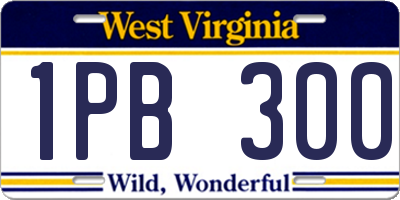 WV license plate 1PB300