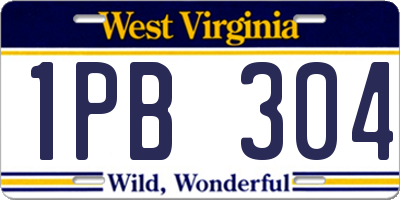 WV license plate 1PB304