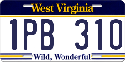 WV license plate 1PB310