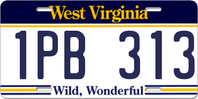 WV license plate 1PB313