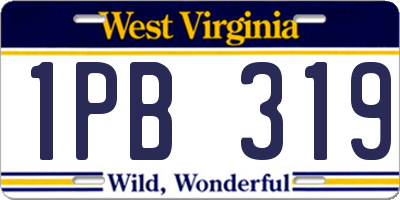 WV license plate 1PB319