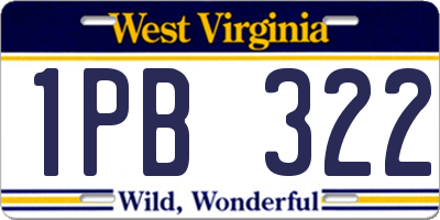 WV license plate 1PB322