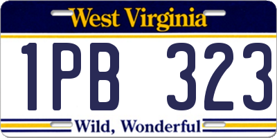 WV license plate 1PB323