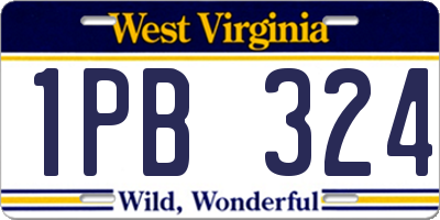 WV license plate 1PB324
