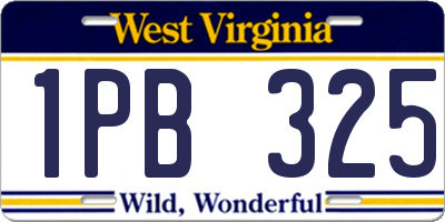 WV license plate 1PB325