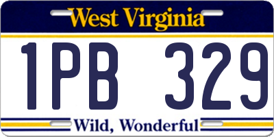 WV license plate 1PB329