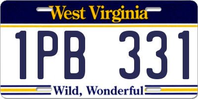 WV license plate 1PB331