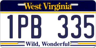 WV license plate 1PB335