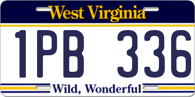 WV license plate 1PB336
