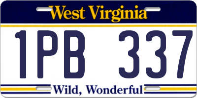 WV license plate 1PB337