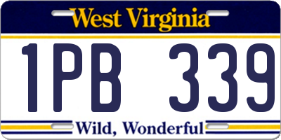 WV license plate 1PB339