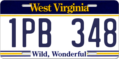 WV license plate 1PB348