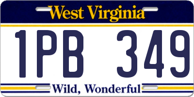 WV license plate 1PB349