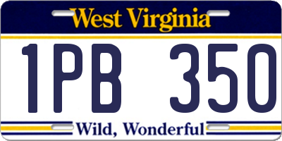 WV license plate 1PB350