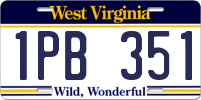 WV license plate 1PB351