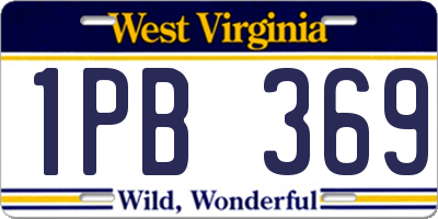 WV license plate 1PB369