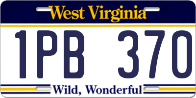 WV license plate 1PB370