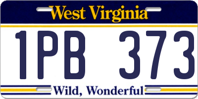 WV license plate 1PB373