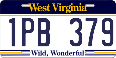 WV license plate 1PB379
