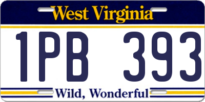 WV license plate 1PB393