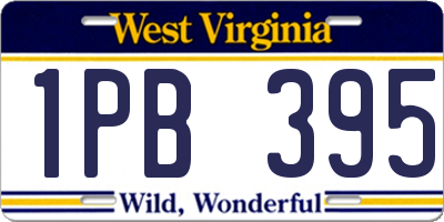 WV license plate 1PB395