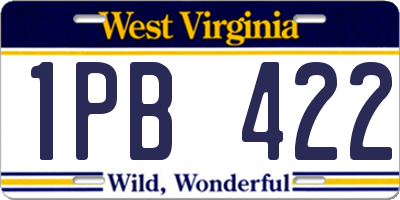 WV license plate 1PB422
