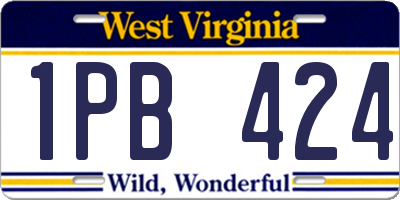 WV license plate 1PB424