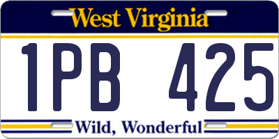 WV license plate 1PB425