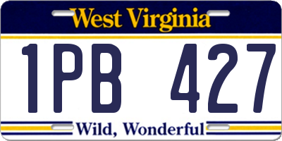 WV license plate 1PB427