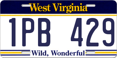WV license plate 1PB429