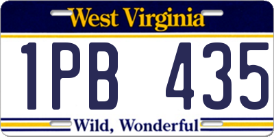 WV license plate 1PB435