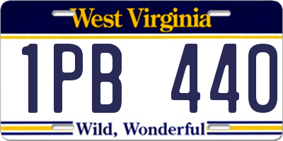 WV license plate 1PB440