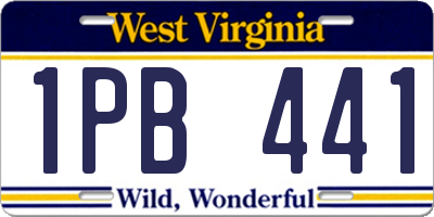 WV license plate 1PB441
