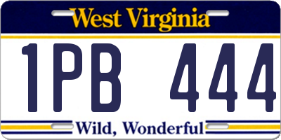 WV license plate 1PB444