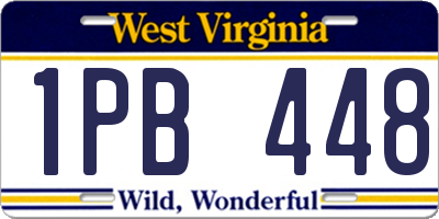 WV license plate 1PB448