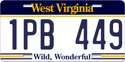 WV license plate 1PB449