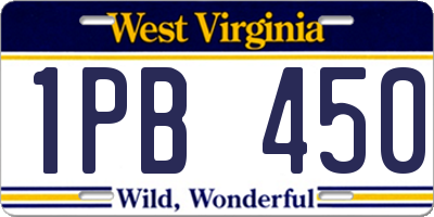 WV license plate 1PB450