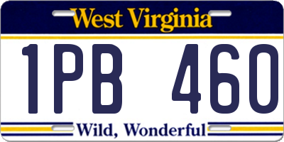 WV license plate 1PB460