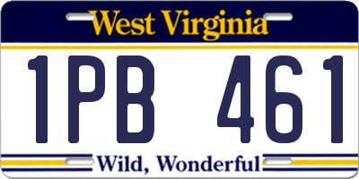 WV license plate 1PB461