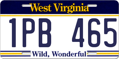WV license plate 1PB465